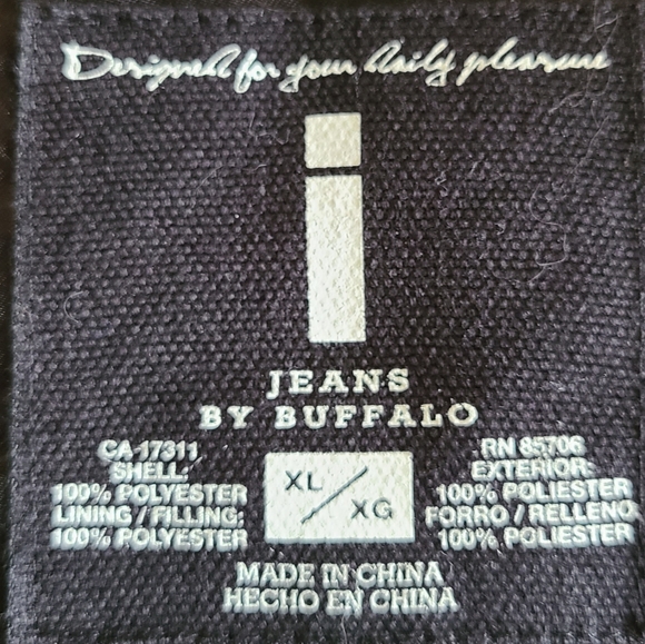 Jeans by Buffalo Full Zip Puffer Coat. Men's Size XL Black - Picture 10 of 11